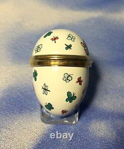 Halcyon Days Enamels Winnie L’ourson Avec Papillons Egg Trinket Box Avec Box Euc