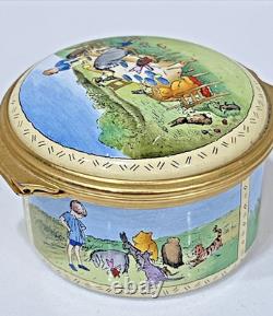 Jours Halcyon Disney Winnie l'Ourson RARE BOÎTE À BIJOUX PICNIC EN ÉMAIL