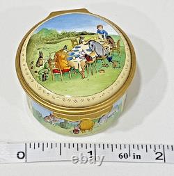 Jours Halcyon Disney Winnie l'Ourson RARE BOÎTE À BIJOUX PICNIC EN ÉMAIL
