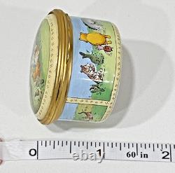 Jours Halcyon Disney Winnie l'Ourson RARE BOÎTE À BIJOUX PICNIC EN ÉMAIL