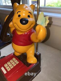 Lampe téléphone Disney Winnie l'ourson vintage 1964 avec abat-jour, peu utilisée