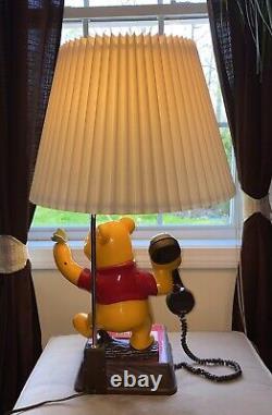 Lampe téléphone Disney Winnie l'ourson vintage 1964 avec abat-jour, peu utilisée