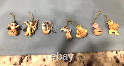 Lenox Rare Winnie Le Pooh Trick Ou Traitez Halloween Miniature Arbre 7 Ornements