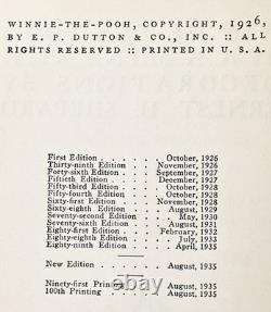Livres de 1935 WINNIE L'OURSON vintage TIGROU & AMIS Bébé A MILNE ours en peluche