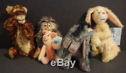 Lot De 5 Ruthie O'neill Teddy Aime La Compagnie Winnie L'ourson Mohair Personnages