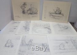 Lot De 9 Winnie L'ourson Illustration Croquis D'ernest Howard Shepard Angleterre