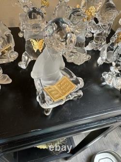 Lot de 14 figurines en cristal Lenox Disney Winnie l'Ourson, toutes dorées