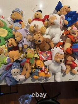 Lot de 23 peluches Vintage Disney Winnie l'Ourson avec étiquettes