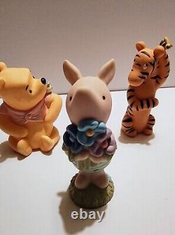 Lot de 4 anciens jouets Winnie l'Ourson qui couinent (Lisez la description !)