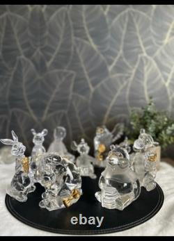 Lot de figurines en cristal Lenox Disney Winnie l'Ourson 9 pièces neuf dans sa boîte (boîte ouverte)