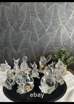 Lot de figurines en cristal Lenox Disney Winnie l'Ourson 9 pièces neuf dans sa boîte (boîte ouverte)