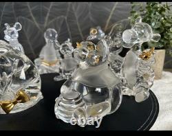 Lot de figurines en cristal Lenox Disney Winnie l'Ourson 9 pièces neuf dans sa boîte (boîte ouverte)