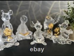 Lot de figurines en cristal Lenox Disney Winnie l'Ourson 9 pièces neuf dans sa boîte (boîte ouverte)