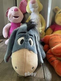 Lot vintage de 5 grandes peluches Winnie l'Ourson, Tigrou et Porcinet