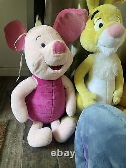 Lot vintage de 5 grandes peluches Winnie l'Ourson, Tigrou et Porcinet