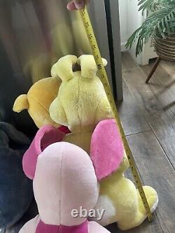 Lot vintage de 5 grandes peluches Winnie l'Ourson, Tigrou et Porcinet