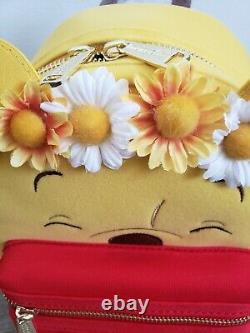Lounfly Winnie The Pooh Floral Crown Love Flower Flocked Mini Sac À Dos Disney