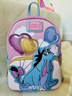 NWT Loungefly Disney Winnie l'Ourson Eeyore Ballons Mini Sac à Dos et Ensemble de Portefeuille