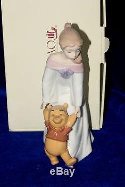 Nao Par Lladro # 1593 Amusement Avec Winnie La Pooh Marque Nib Fille Disney Livraison Gratuite