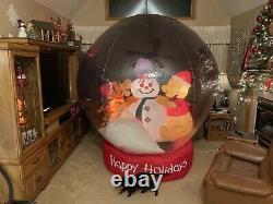 New 2005 Gemmy 8ft Noël Airblown Gonflable Winnie Le Pooh Snow Globe Rare