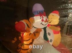 New 2005 Gemmy 8ft Noël Airblown Gonflable Winnie Le Pooh Snow Globe Rare