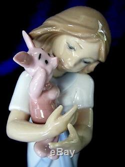 Nouveau Nao By Lladro Cuddles With Porcinet Marque Nib # 1587 Winnie L'ourson Disney F / S