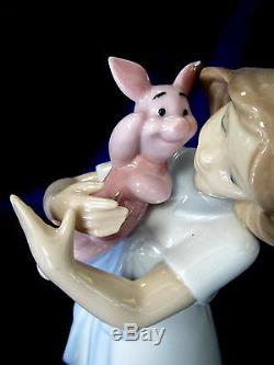 Nouveau Nao By Lladro Cuddles With Porcinet Marque Nib # 1587 Winnie L'ourson Disney F / S