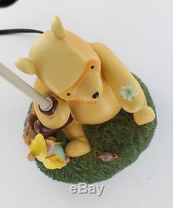 Nouveau Rare Disney Winnie The Pooh Et Piglet Under Umbrella Lamp Rain Drop
