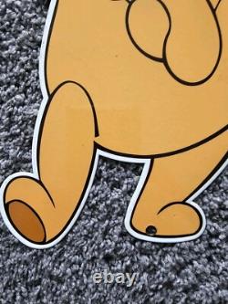 Panneau en métal lourd vintage du personnage de dessin animé Winnie l'Ourson 12x 7 pouces