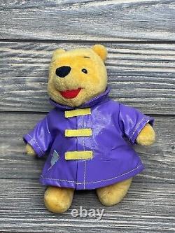 Peluche Vintage Mattel 1998 Disney Winnie l'Ourson Imperméable Violet 7