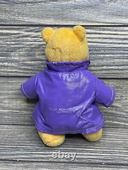 Peluche Vintage Mattel 1998 Disney Winnie l'Ourson Imperméable Violet 7