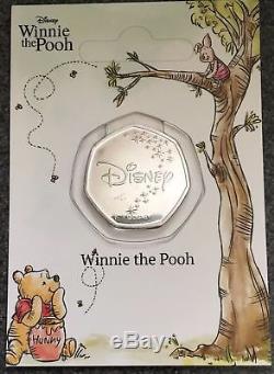 Pièce De Winnie The Pooh 50p Plaquée En Argent Sous La Licence Officielle Disney