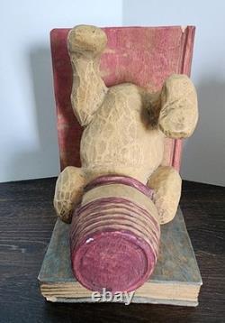 Porte-livres vintage classique Winnie l'Ourson - Ourson - Chambre d'enfant - Livres - Quelques égratignures