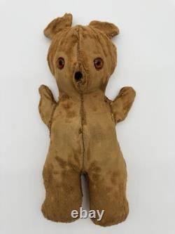 Poupées anciennes faites main en tissu rembourré de Winnie l’Ourson et Porcinet des années 1930