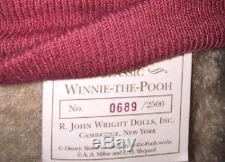R John Wright Doll -classic Winnie-the-pooh, 1998, Edition Limitée 689/2500