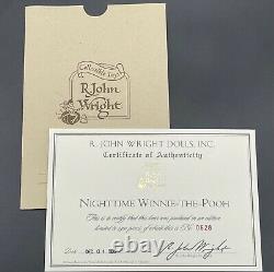 R John Wright Nighttime Winnie-the-pooh Confectionné 1998 Pour Disney Le 628/2500 Rare