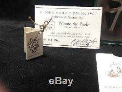 R John Wright Porcelet Poche Livret Withautographed Winnie L'ourson 3 Mini Doll