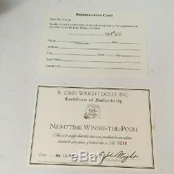 R John Wright Winnie L'ours Ourson En Peluche Limited Edition Coa Vintage