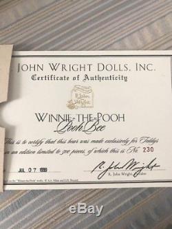 R. John Wright Winnie L'ourson Pooh Bee Poupée Ltd Ed Pour Teddys