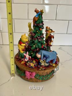 RARE - Boîte à musique vintage - Winnie l'Ourson et ses amis - Lumière de sapin de Noël