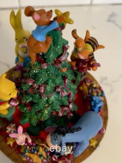 RARE - Boîte à musique vintage - Winnie l'Ourson et ses amis - Lumière de sapin de Noël