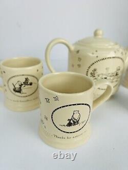 ( RARE ) Disney Classic Winnie The Pooh par Michel & Company Service à thé et 4 tasses