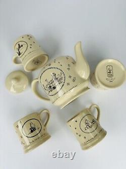 ( RARE ) Disney Classic Winnie The Pooh par Michel & Company Service à thé et 4 tasses