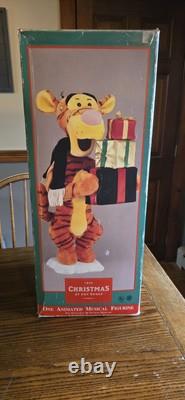 RARE Tigger 1995 VTG Noël Chez Nous FIGURINE ANIMÉE MUSICALE DISNEY STORE