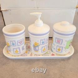 RARE ensemble de salle de bain Disney Winnie l’Ourson vintage avec couinements, lot de 4, Bourriquet et Porcinet