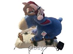 Rare Année 1996 Disney Telco Winnie l'Ourson Bourriquet et Porcinet Noël Animé