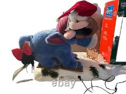 Rare Année 1996 Disney Telco Winnie l'Ourson Bourriquet et Porcinet Noël Animé