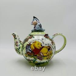 Rare Collection de Vitrine Disney Paul Cardew Théière en Porcelaine Été Winnie l'Ourson et Bourriquet