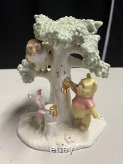 Rare Disney 2004 Lenox Bougeoir de Pique-nique de Winnie l'Ourson avec Porcinet, Bourriquet et Tigrou