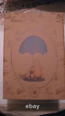 Rare Disney Winnie L'ourson Et Porcinet Sous Umbrella Lampe De Collection New Lmp1